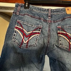 Vintage Bubblegum  Barbie Inspired pink accent jeans.